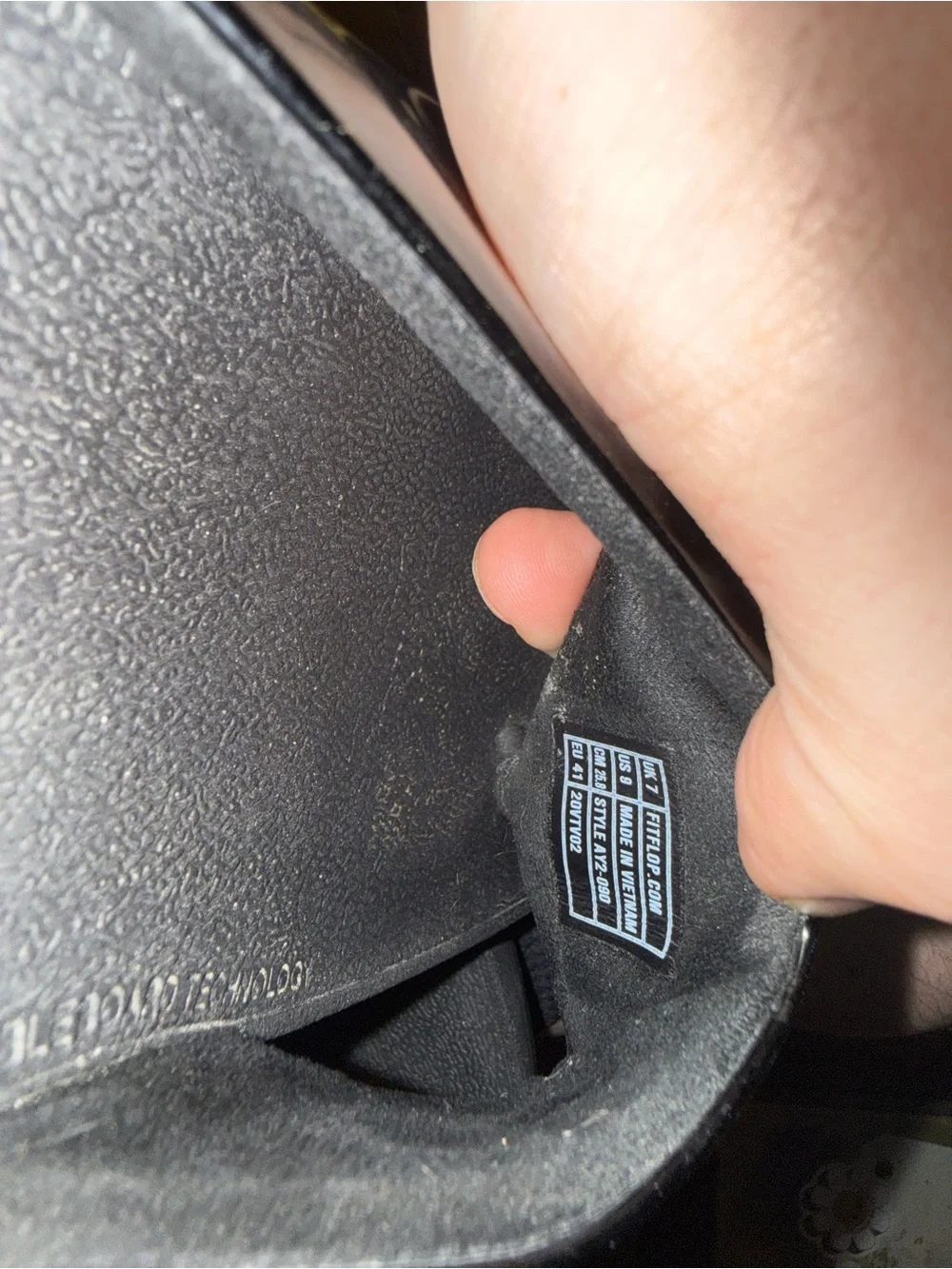 Fitflop Black Patent Leather Thong Sandals